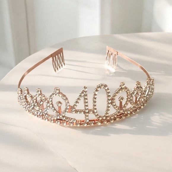 40th Birthday Sash & Crown Kit | Rose Gold “40 & Fabulous” Set | NWT - Picture 2 of 6